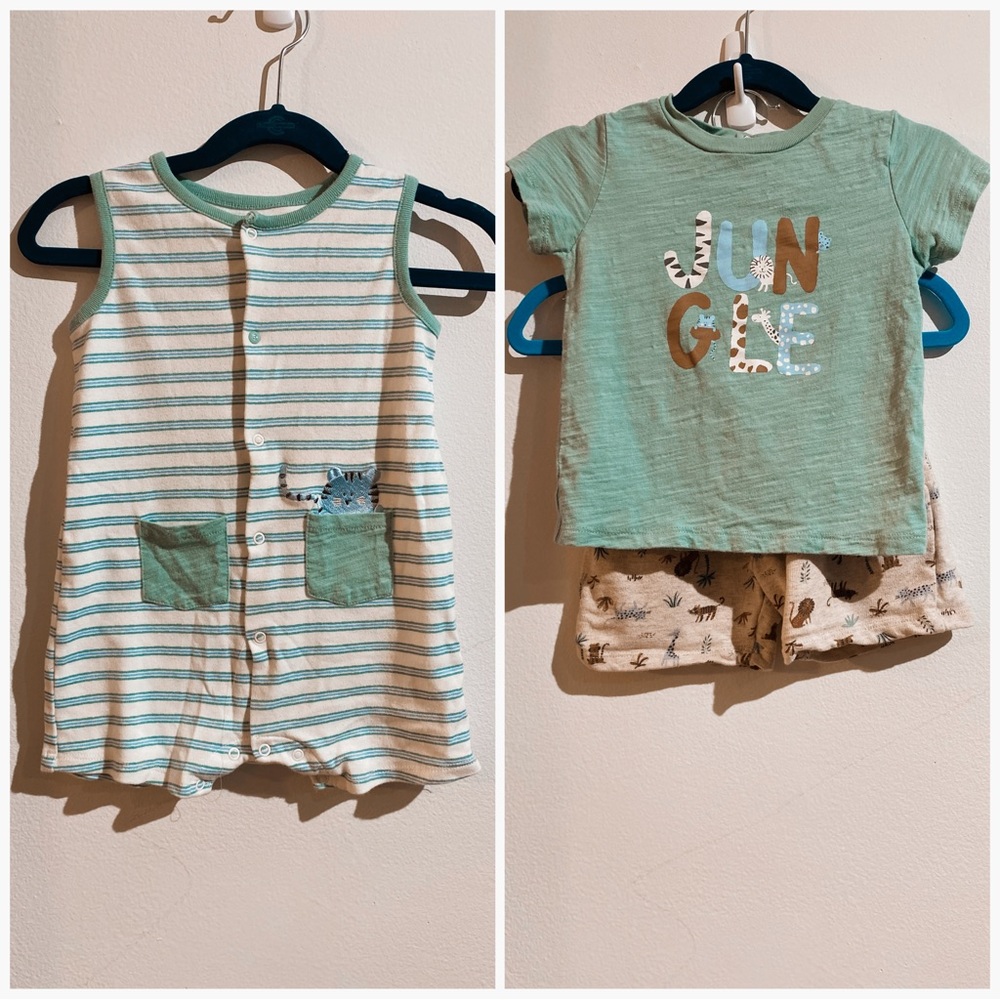 Absorbs size 24 month romper and outfit sold together.